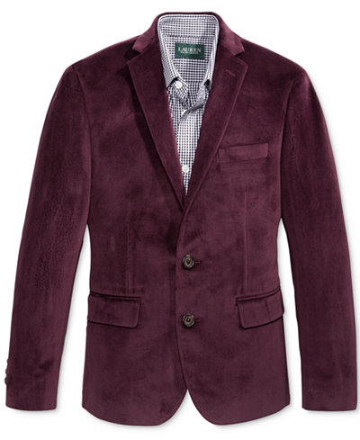 Lauren Ralph Lauren Boys' Burgundy Velvet Blazer and Gingham Shirt Separates