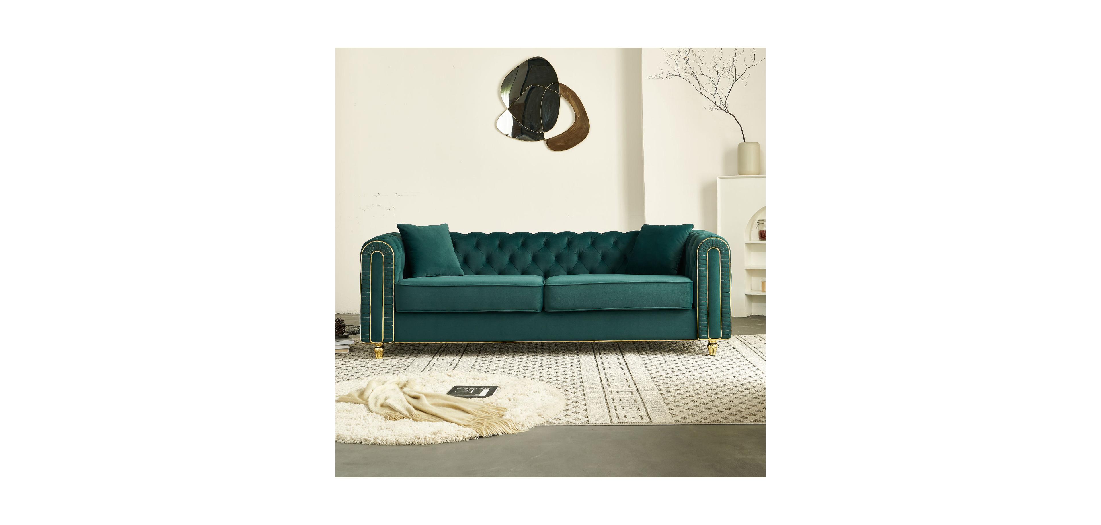 Streamdale Furniture 86" Luxury Modern Tufted Sofa with Toss Pillows