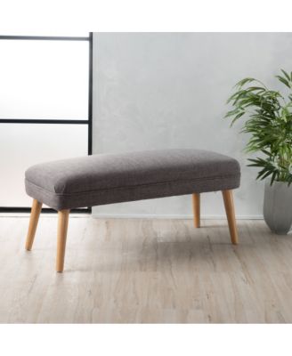 inches  Wide Linen Look Ottoman Bench Footstool