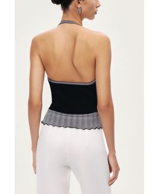 Women's Halter Ribbed Knit Top