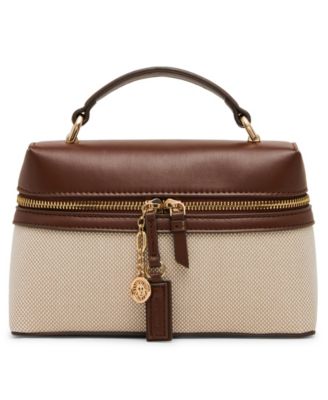 Small Canvas Convertible Train Case Handbag