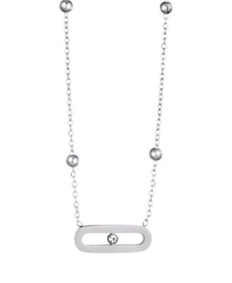 Silver 2-Piece Mama and Bar Necklace Set