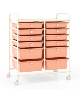 12-Drawer Rolling Storage Cart with Lockable Wheels