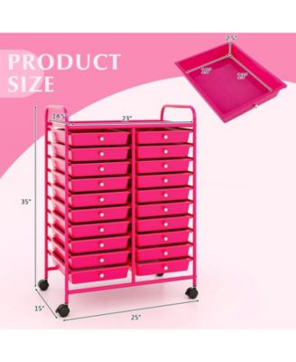 Twenty Drawer Rolling Storage Cart Studio Organizer Unit
