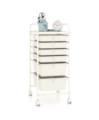 Six Drawer Rolling Storage Cart Organizer for Home and Office