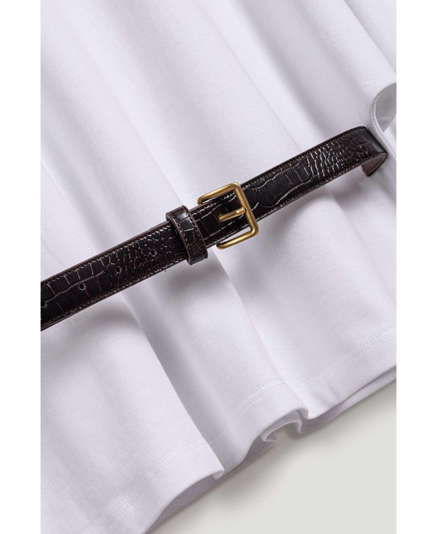 Женская футболка NOCTURNE Belted Oversized, цвет: Белый — фото 8