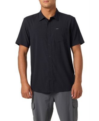Men's Perforated Short-Sleeve Woven Shirt