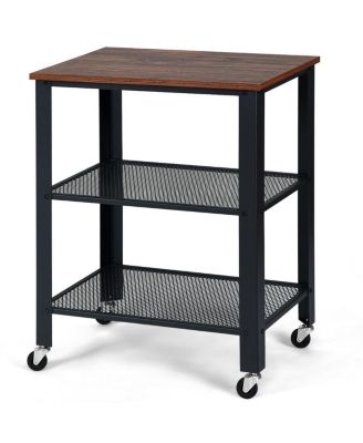 3-Tier Kitchen Utility  Industrial Cart with Storage