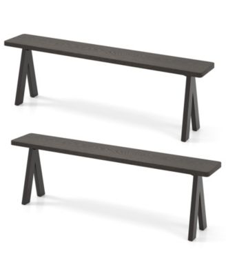 3-Person Outdoor Bench Set of 2 with 800 LBS Bearing Capacity