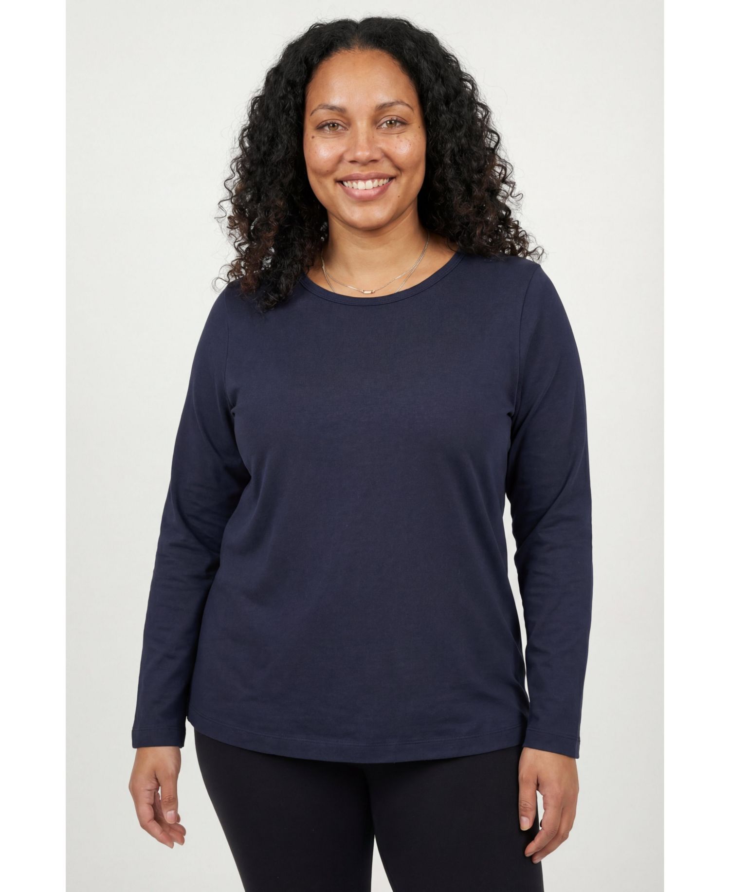Women's Plus Size Perfect Long-Sleeve Crewneck Tee