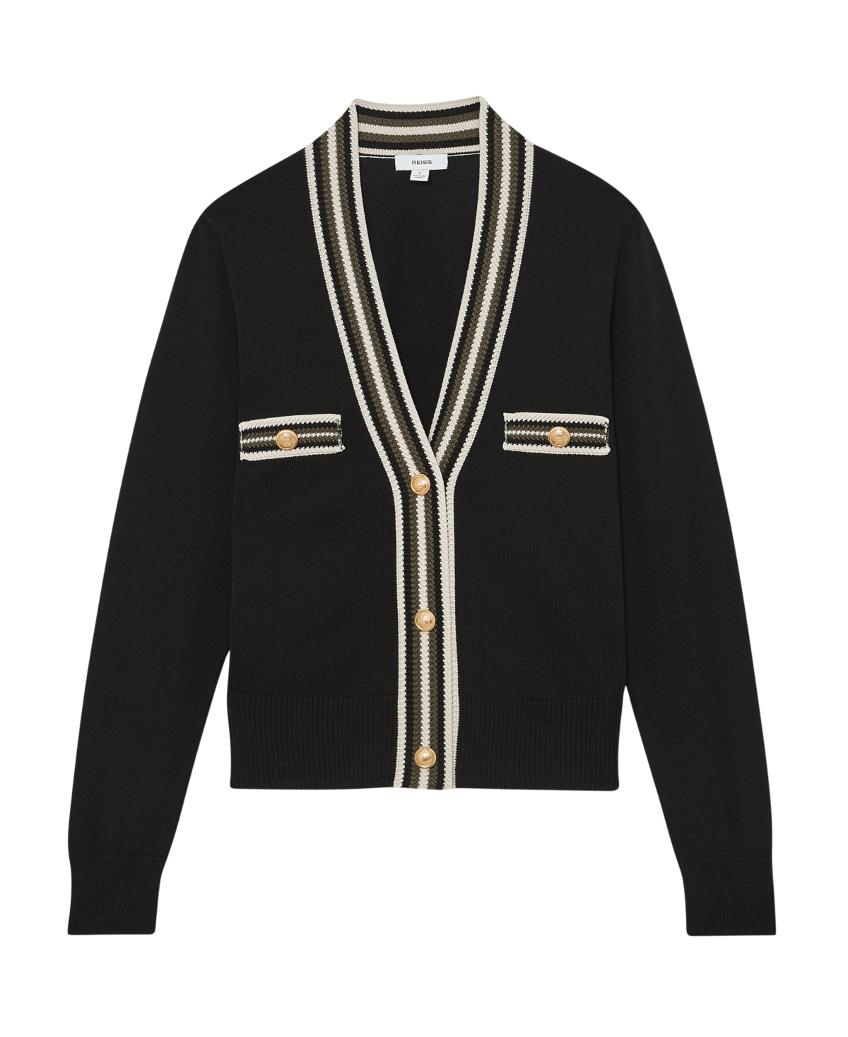 Reiss Women's Danni Tipped Button-Through Cardigan