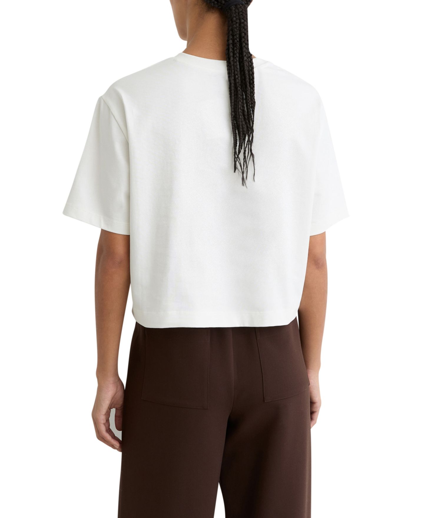 Женская футболка REISS Esme Cotton Twist-Detail Boxy, цвет: Белый — фото 4