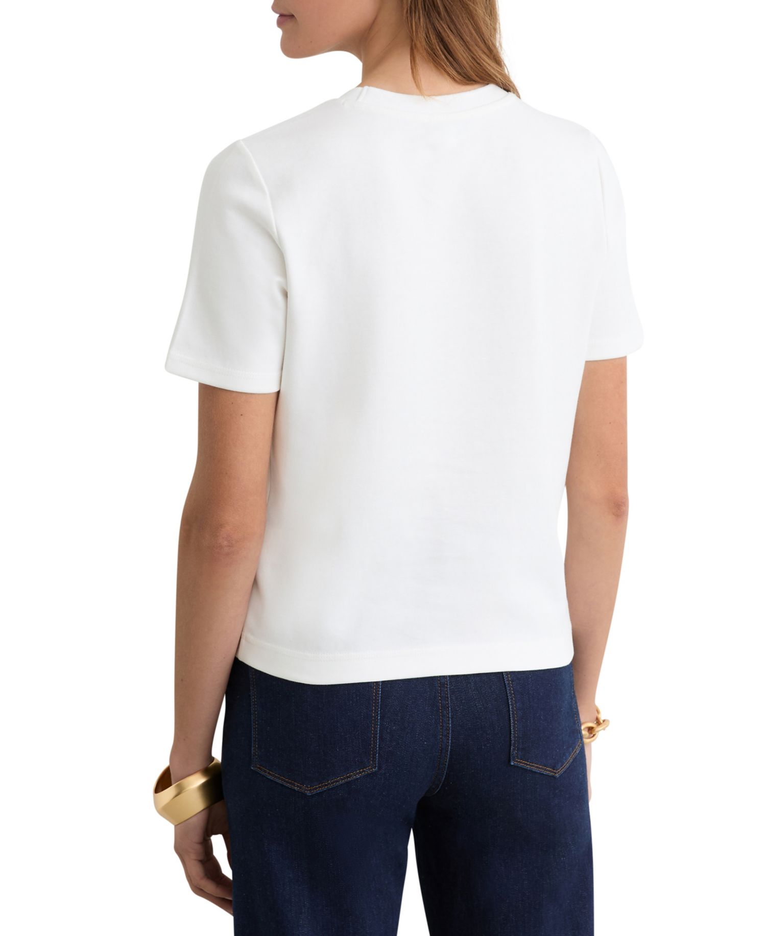 Women's Josie Stretch-Cotton Ribbed-Neck T-Shirt
