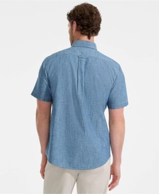 Big & Tall Short Sleeve Easy Fit Chambray Shirt