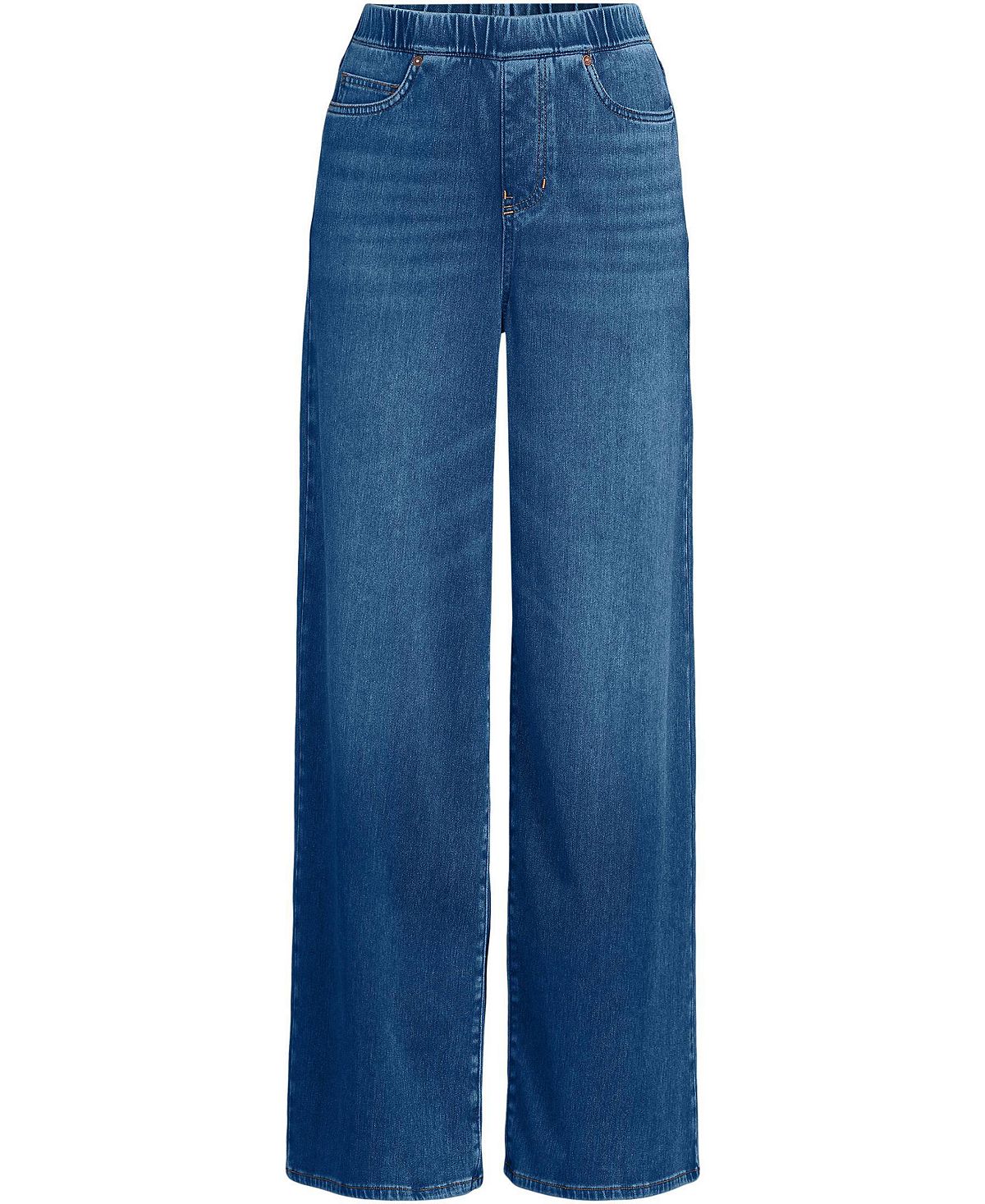 Lands' End Plus Size Starfish Denim High Rise Wide Leg Jeans view 3 — MAYCSS fashion products