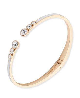 Color Crystal & Inlay Open Bangle Bracelet