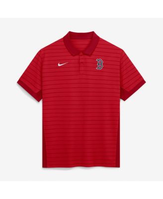 Men's Red Boston Red Sox Authentic Collection Striped Victory Dri-FIT Polo Shirt