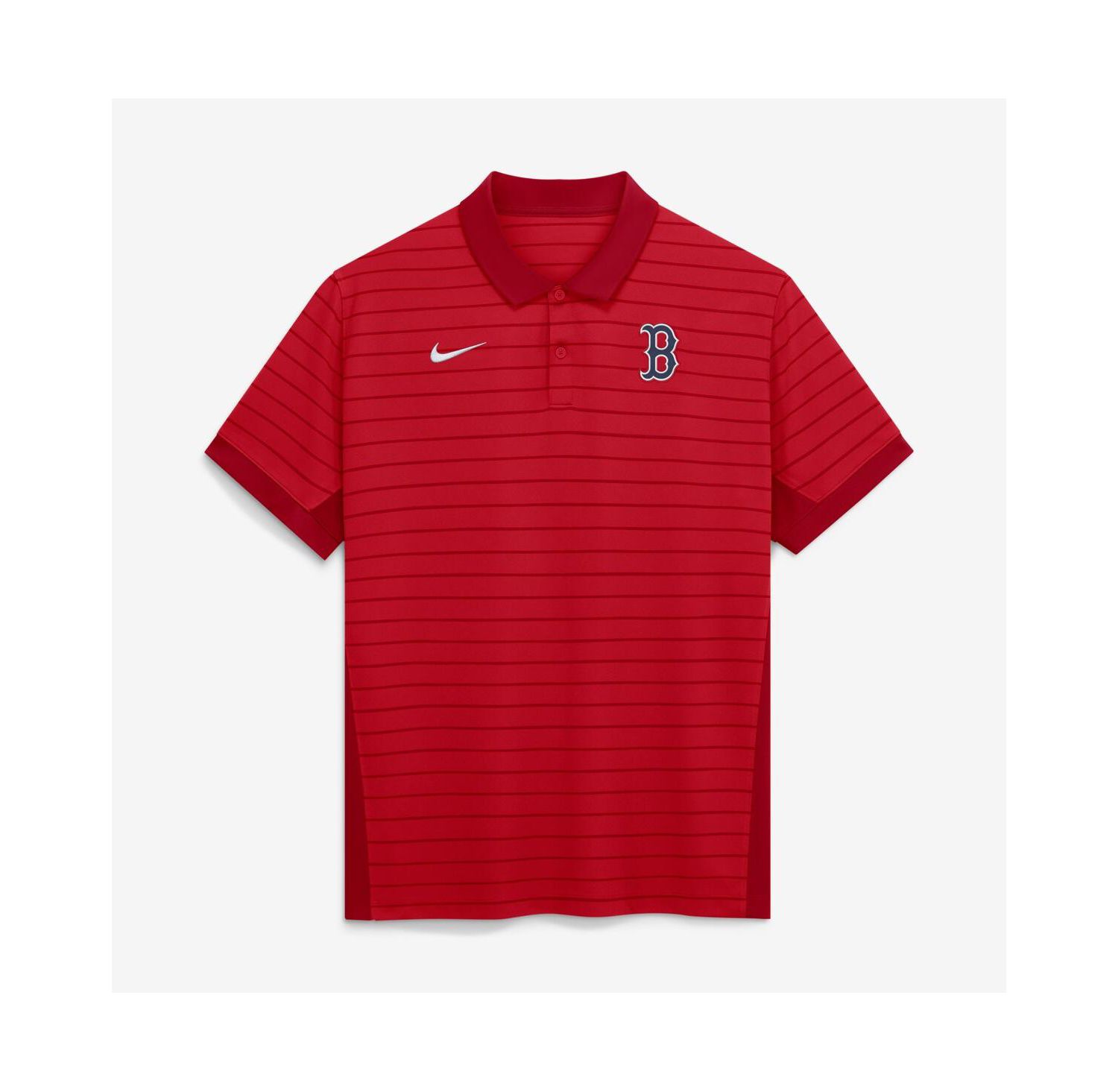 Men's Red Boston Red Sox Authentic Collection Striped Victory Dri-FIT Polo Shirt