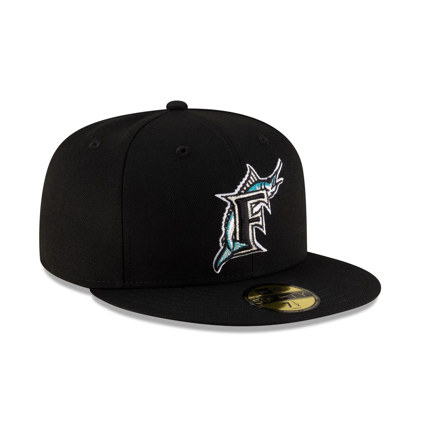 Мужская кепка New Era Black Florida Marlins On-Field Authentic Collection 59FIFTY Fitted Hat — фото 3