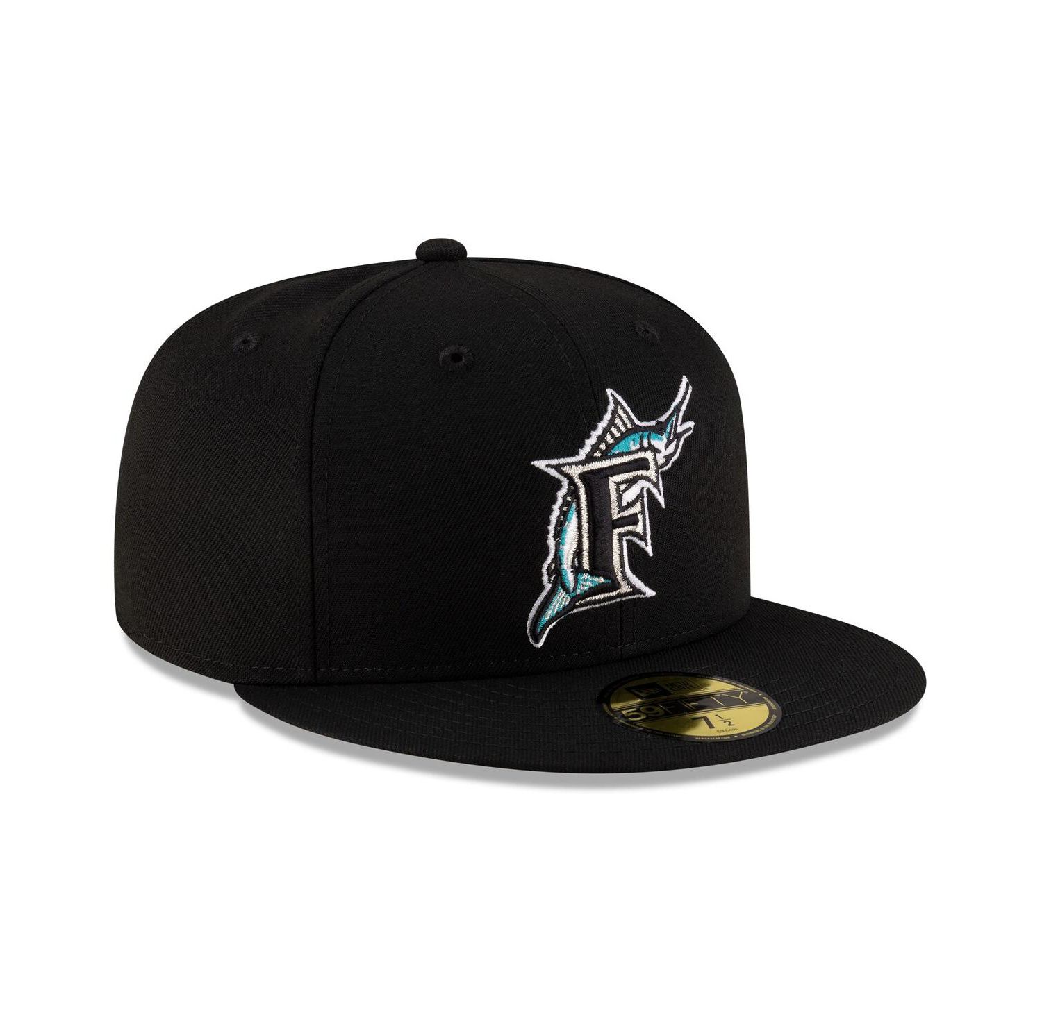 Men's Black Florida Marlins On-Field Authentic Collection 59FIFTY Fitted Hat