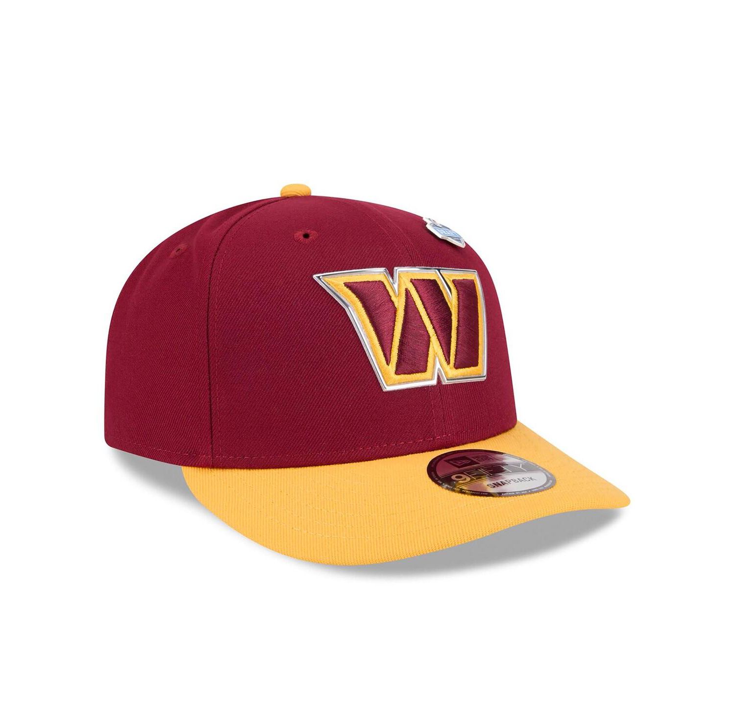 Men's Burgundy/Gold Washington Commanders 2026 NFL Draft On Stage Pre-Curved 9FIFTY Snapback Hat