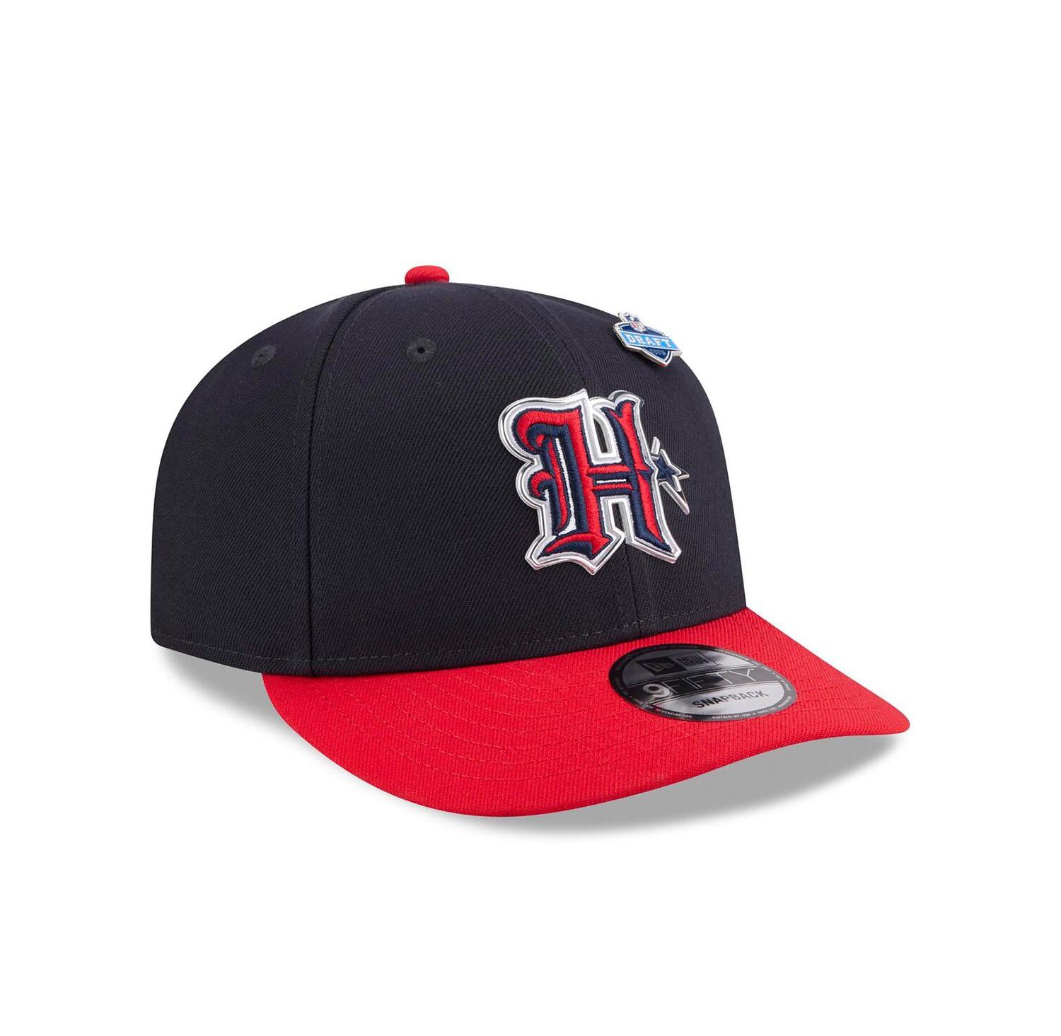Men's Navy/Red Houston Texans 2026 NFL Draft On Stage Pre-Curved 9FIFTY Snapback Hat