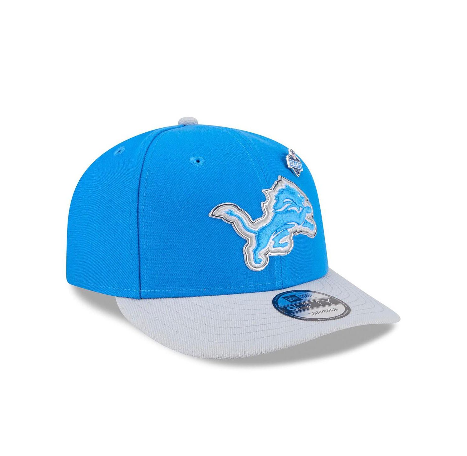 Men's Blue/Silver Detroit Lions 2026 NFL Draft On Stage Pre-Curved 9FIFTY Snapback Hat