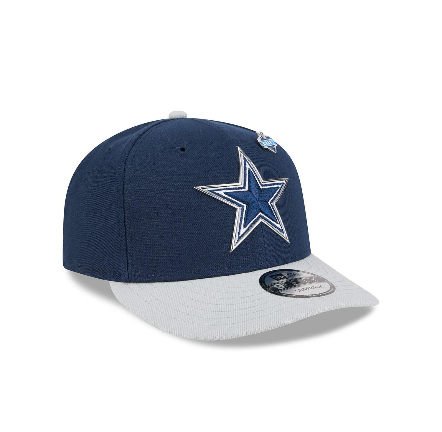 Men's Navy/Silver Dallas Cowboys 2026 NFL Draft On Stage Pre-Curved 9FIFTY Snapback Hat