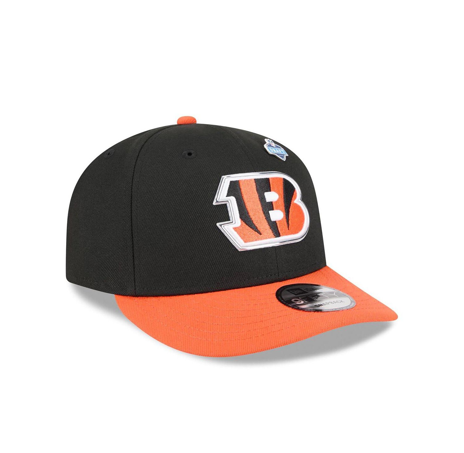 Men's Black/Orange Cincinnati Bengals 2026 NFL Draft On Stage Pre-Curved 9FIFTY Snapback Hat