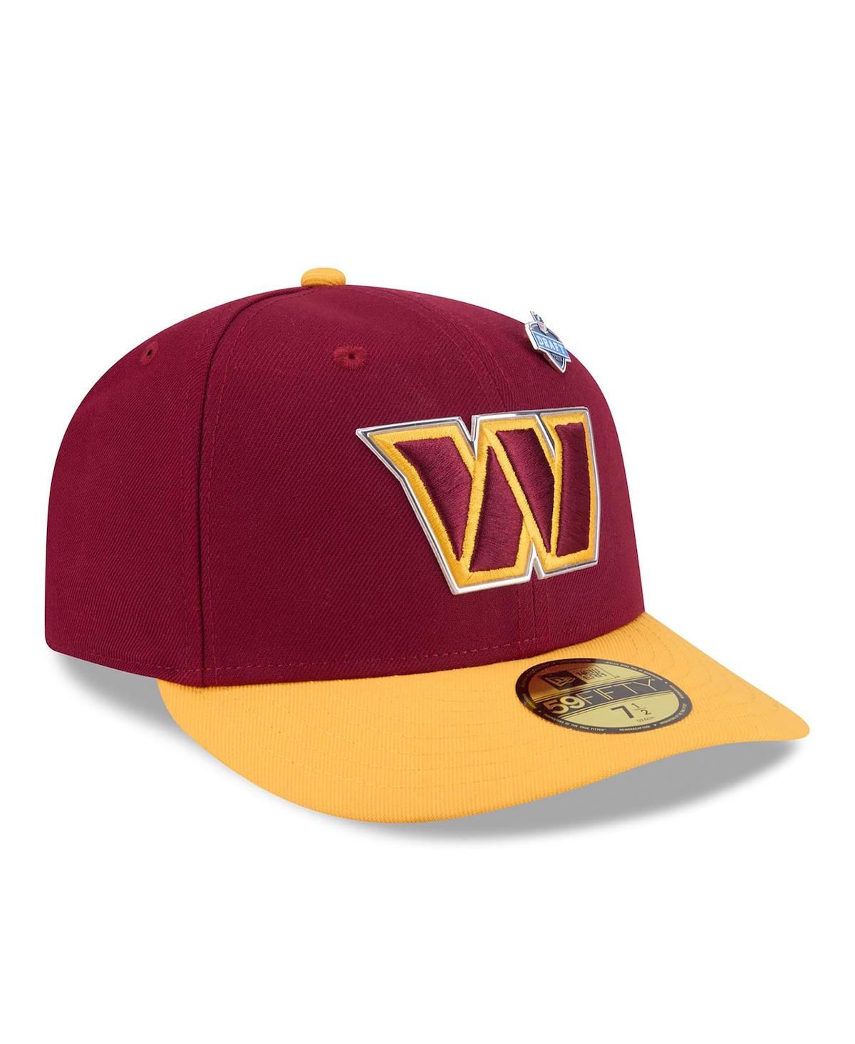 New Era Men's Burgundy/Gold Washington Commanders 2026 Nfl Draft Pre-Curved 59FIFTY Fitted Hat