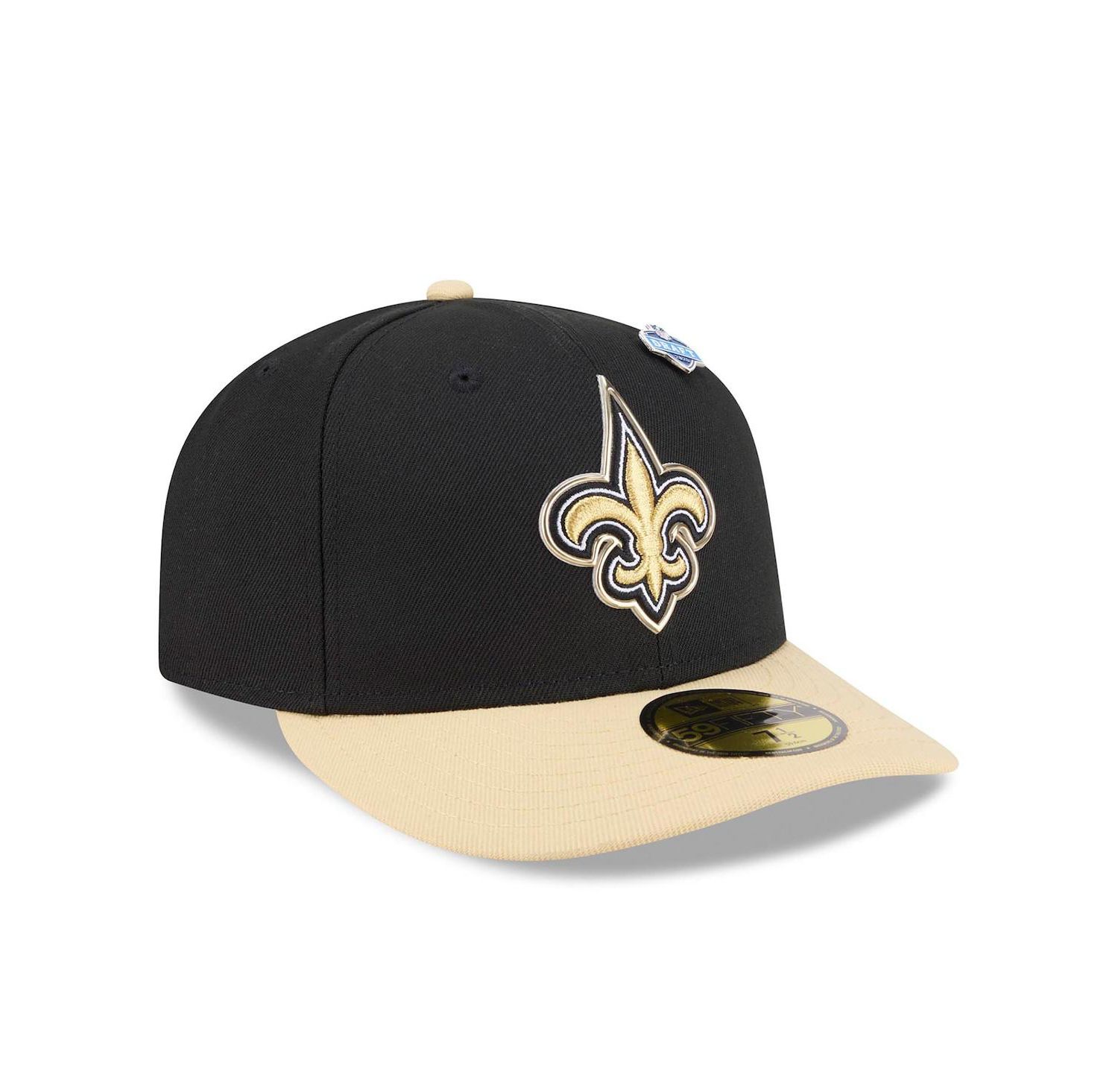 Men's Black/Gold New Orleans Saints 2026 NFL Draft Pre-Curved 59FIFTY Fitted Hat