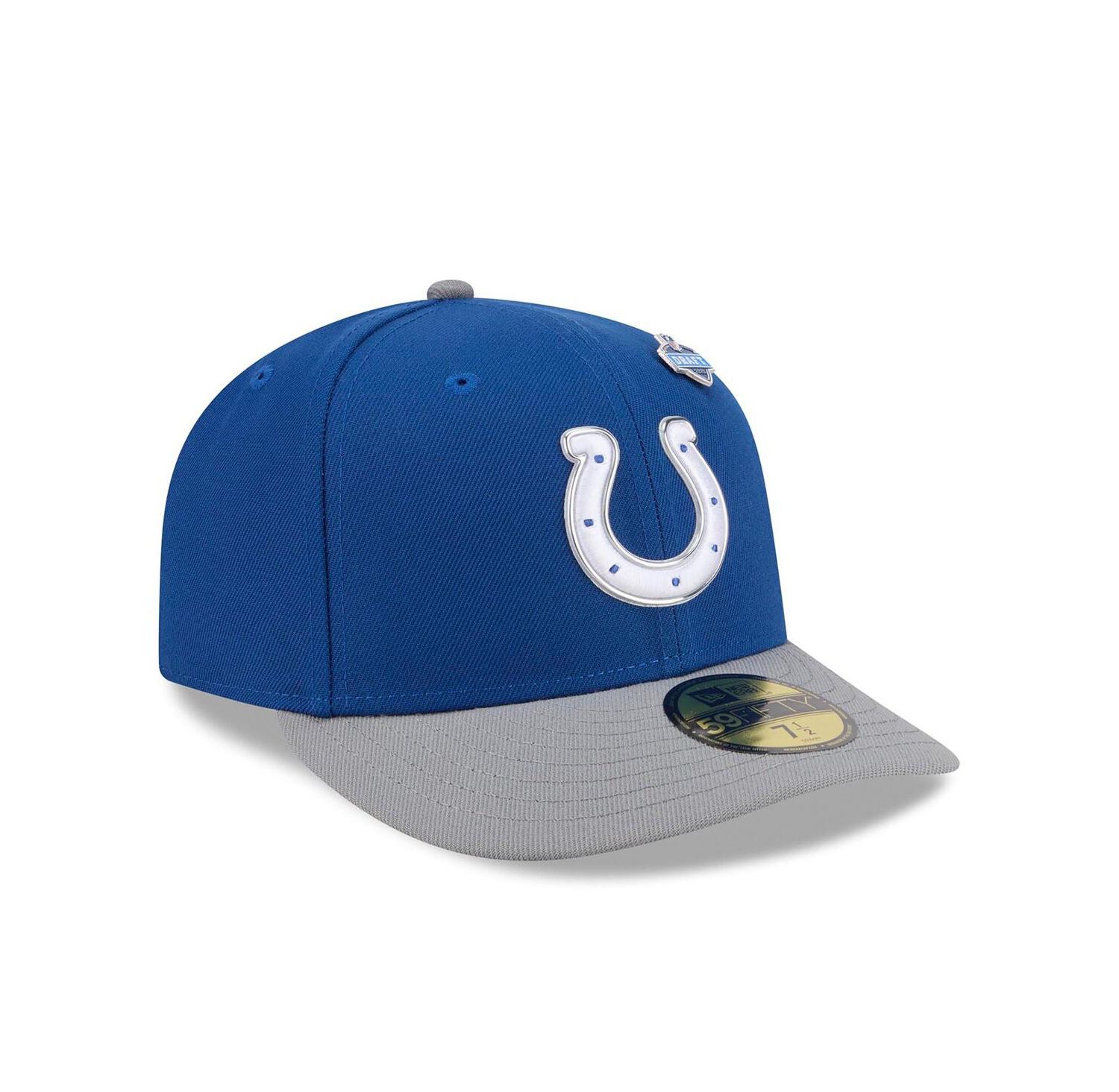 Men's Royal/Gray Indianapolis Colts 2026 NFL Draft Pre-Curved 59FIFTY Fitted Hat
