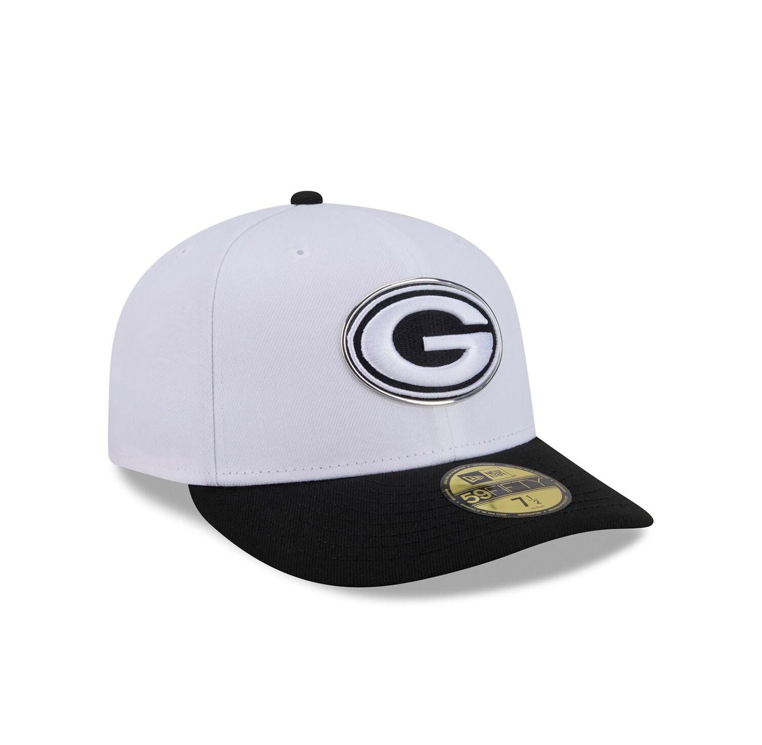 Men's White/Black Green Bay Packers 2026 NFL Draft Pre-Curved 59FIFTY Fitted Hat