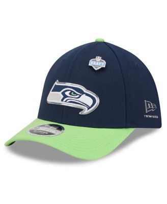 Men's College Navy/Neon Green Seattle Seahawks 2026 NFL Draft 39THIRTY M-Crown Flex Hat