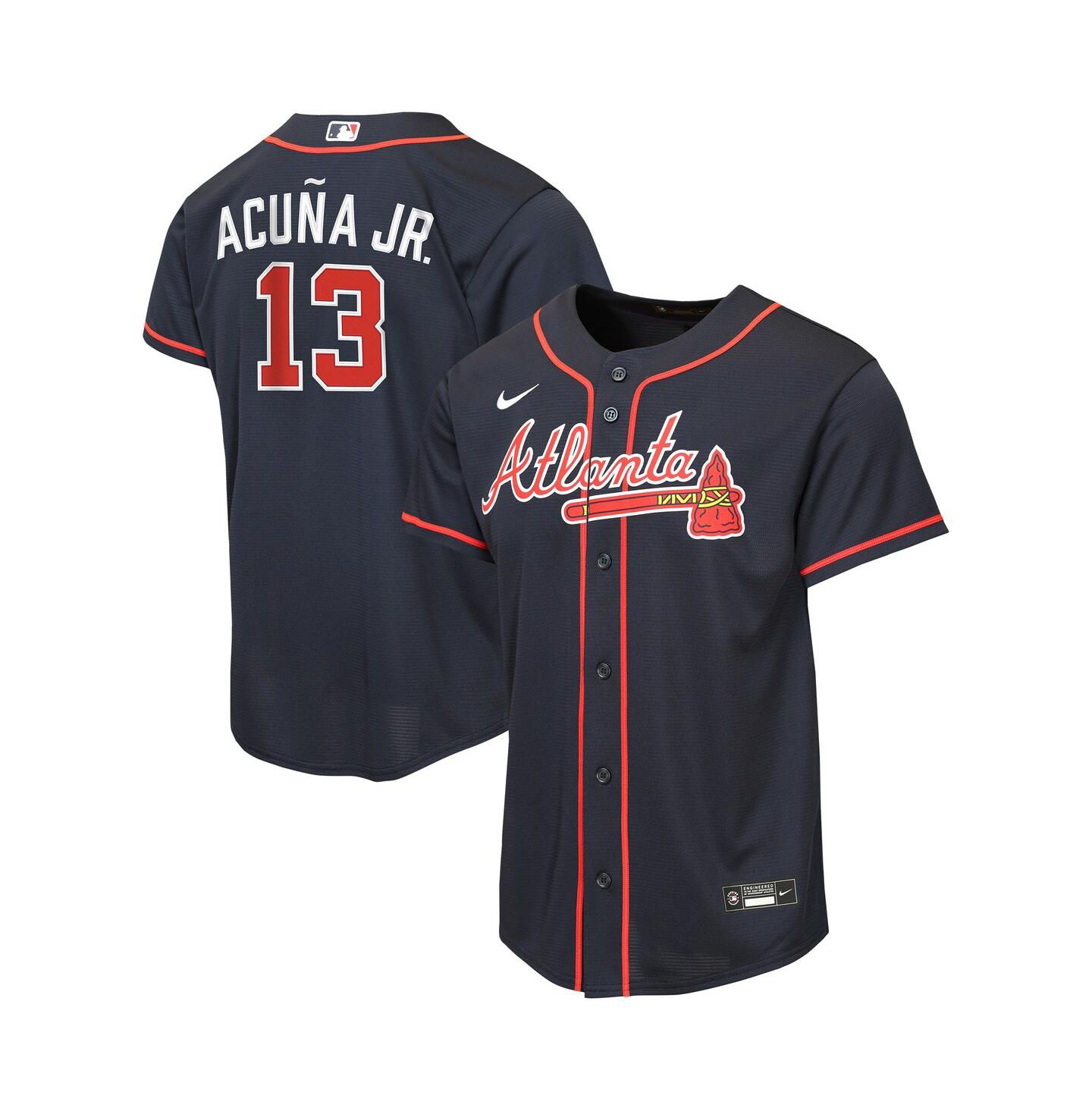 Детское джерси Nike Ronald Acuña Jr. Atlanta Braves Alternate Replica, Navy — фото 1
