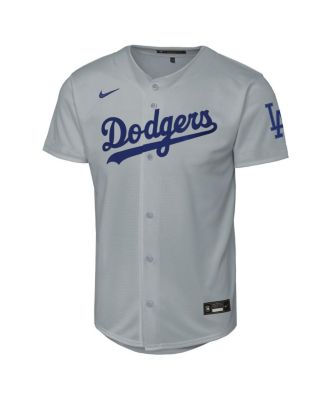 Big Boys and Girls Gray Los Angeles Dodgers Alternate Stadium Jersey