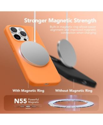 Magnetic for iPhone 13 Pro Max Case, Compatible with MagSafe Silicone Shockproof Anti-Scratch Protective Phone Case 6.7 inch, Orange