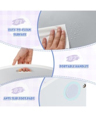 5-Piece Kids Round Nesting Table Set with 4 Storage Stools