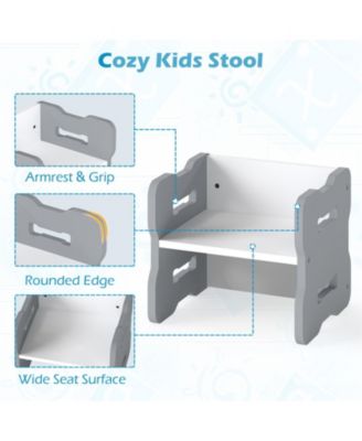 3-Piece Toddler Activity Table Set with 2 Nesting Storage Stools