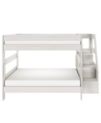 Max and Lily Modern Farmhouse Queen Over Queen Bunk Bed With Staircase