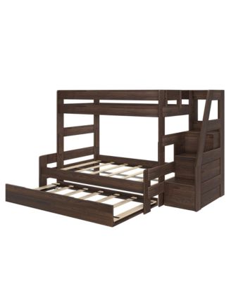 Max and Lily Modern Farmhouse Twin Over Full Bunk Bed With Staircase