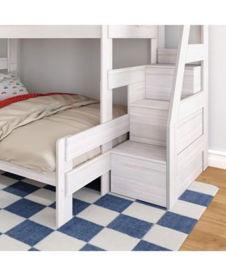 Modern Farmhouse Twin XL Over Queen Bunk Bed With Staircase