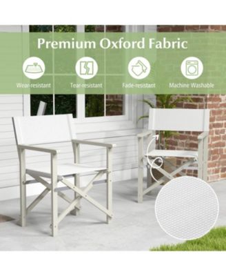 Folding Acacia Wood Director Chair with Washable Fabric Seat