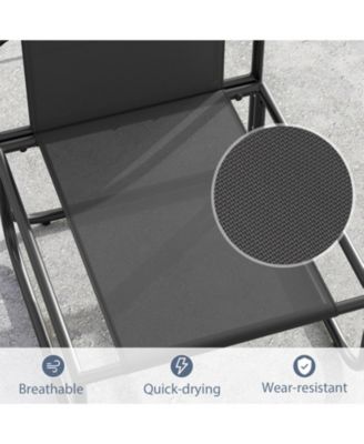 Outdoor Low-Profile Patio Chairs Set of 2 with Removable Cushions