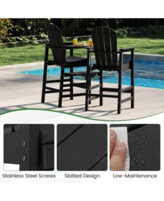 2-Seat HDPE Adirondack Chair with Built-in Connecting Tray