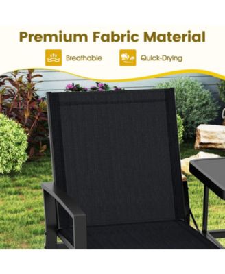 2-Person Patio Loveseat with Tempered Glass Built-in Table