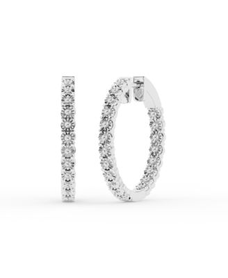 Diamond Hoop Earrings (1/4 ct. t.w.) in Sterling Silver