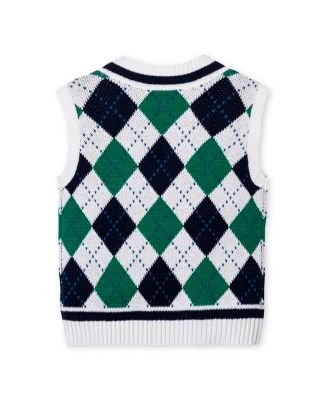 Toddler Boys Organic V-Neck Argyle Sweater Vest