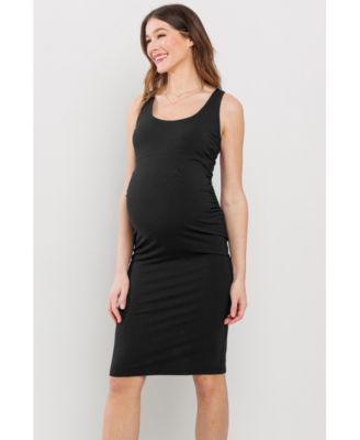 Maternity Bodycon Scoop Neck Sleeveless Knee Length Dress