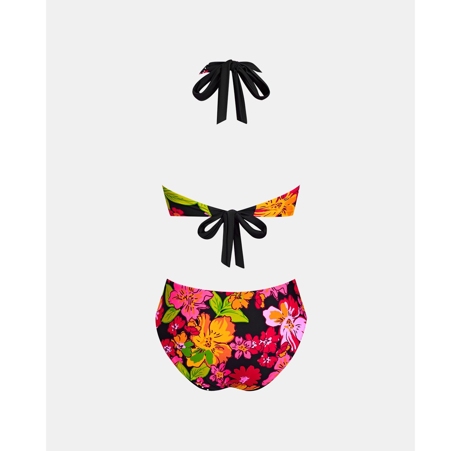 Women's V-Neck Halter Reversible Bikini Set
